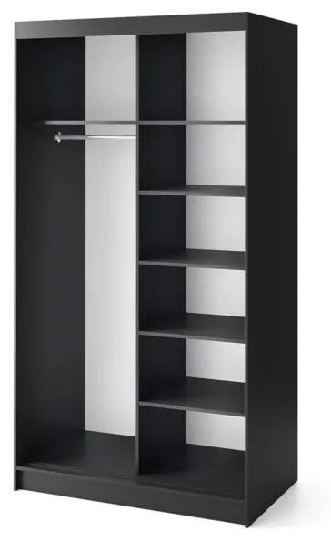 MARHY 2 tolóajtós ruhásszekrény, 120x220x60, tölgy karamell