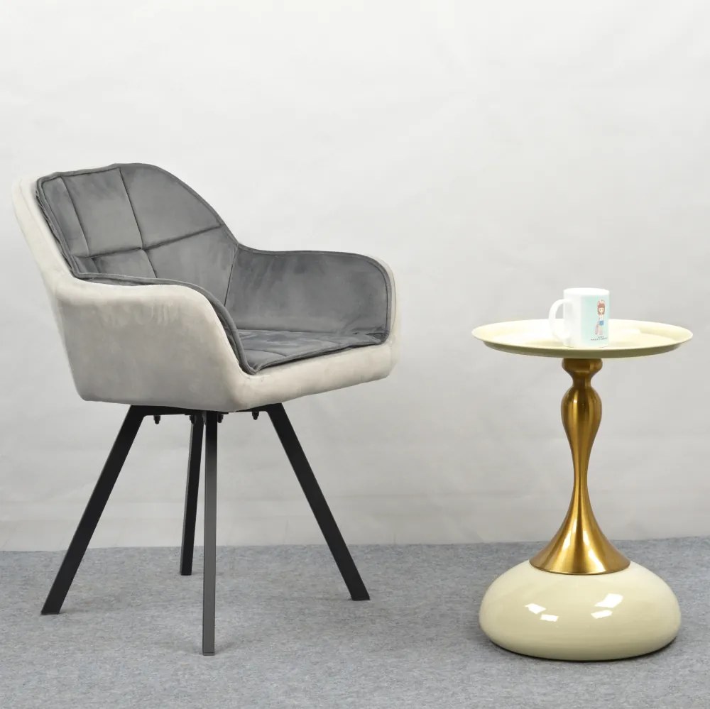 Forgó étkezőszék, szürke Velvet szövet, FLER