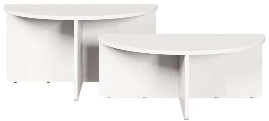 Dohányzóasztal 2 pcs Fehér 79 x 39.5 x 40 cm Tömör fenyőfa