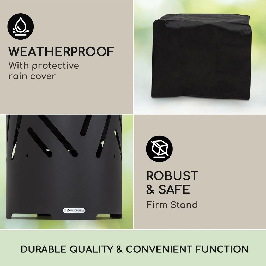 Blumfeldt Crown, 3 az 1-ben tűzrakóhely, Ø 46 cm, víz- és fagyálló, grilllap, grillrács, bambuszlap