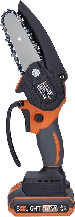 Akkumulátoros láncfűrész - tartozékok és praktikus láda - Solight RNP100A1 - 21 V - sín 127 mm