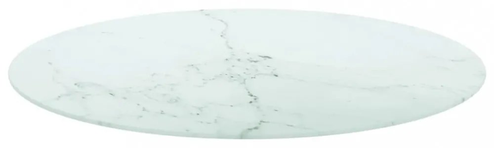 fehér edzett üveg asztallap márványdizájnnal Ø80 x 1 cm
