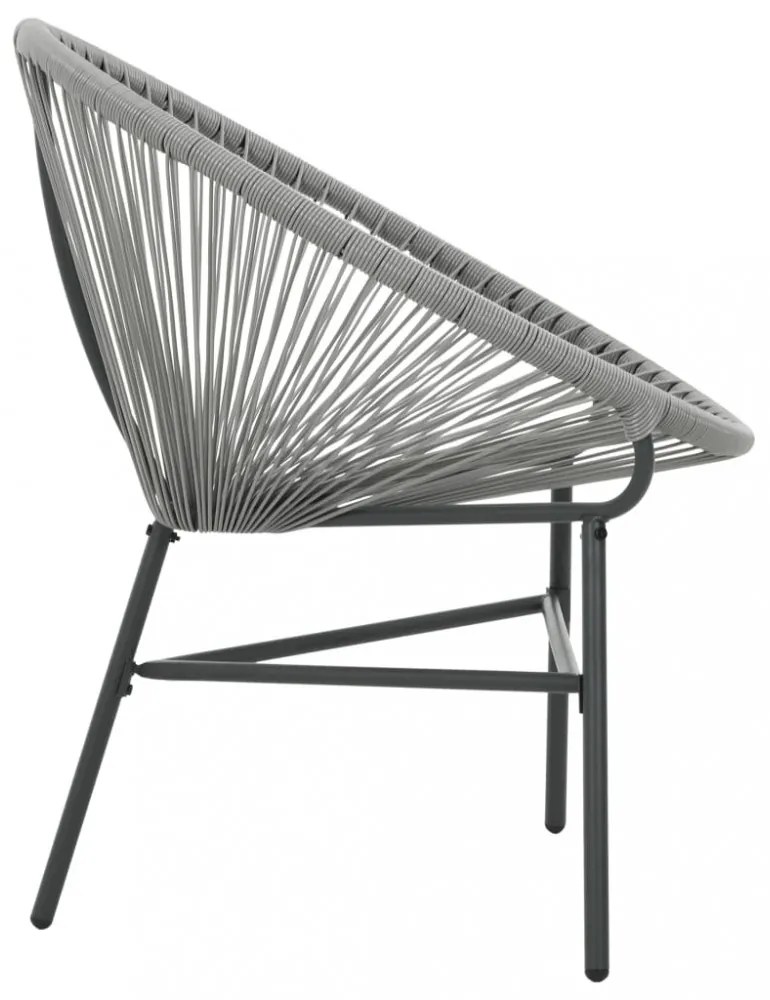 szürke polyrattan kerti kagylószék