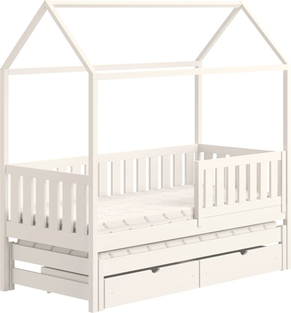 Nemos egyszintes gyerekágy, kihúzható - fehér / 90x200