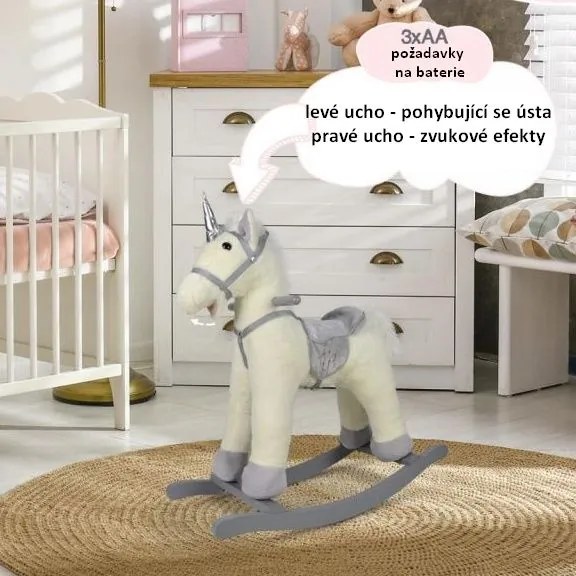 INFANTASTIC Hintaló Unicorn 74 x 30 x 64 cm ezüst