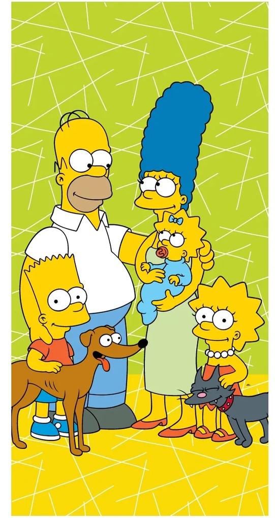 The Simpsons family green 02 törölköző, 70 x 140 cm
