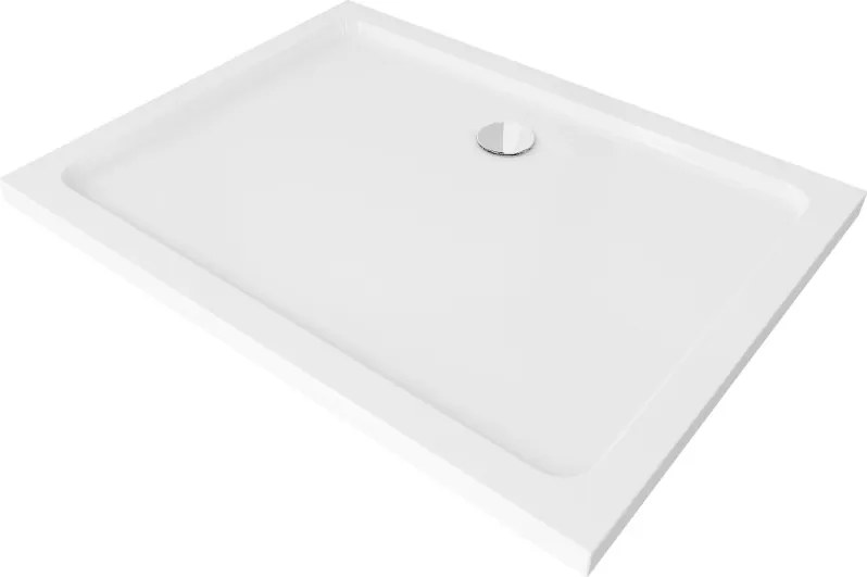 Mexen Flat szögletes slim zuhanytálca 120 x 90 cm, fehér, krómozott szifon - 40109012