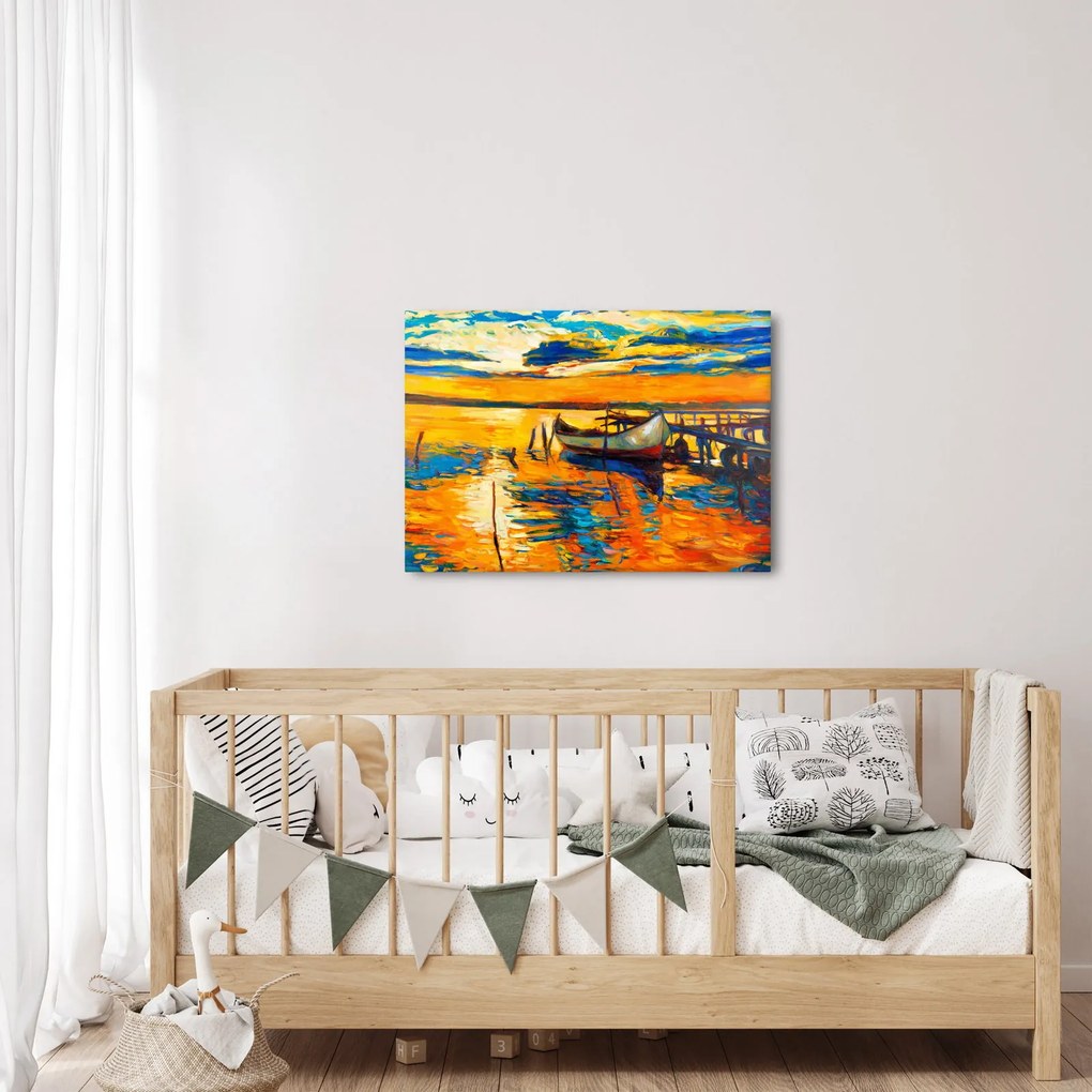 Kép - Hajó naplementekor (70x50 cm)