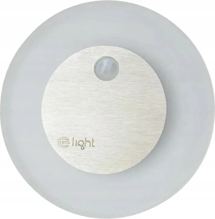 LED-es lépcsővilágító érzékelővel kerek 7 cm ezüst 3000K 12V Eko-Light