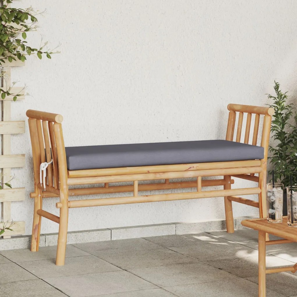 Kerti pad párnával, 110 cm Bambusz