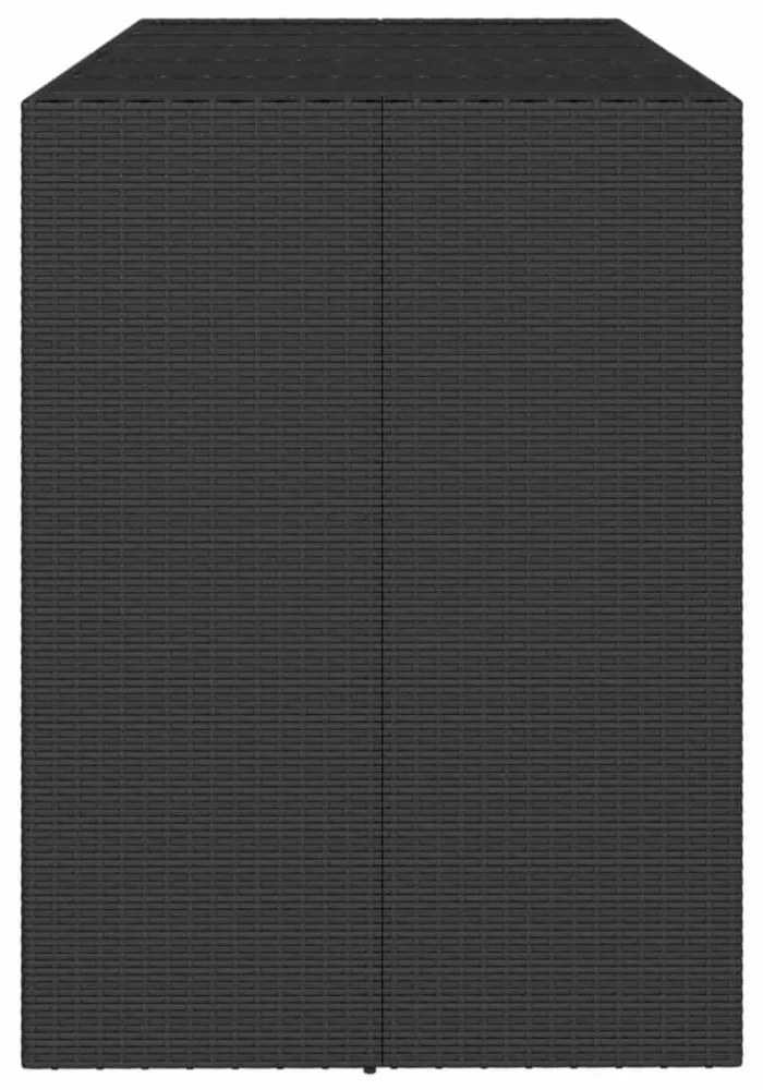 fekete polyrattan üveglapos bárasztal 185 x 80 x 110 cm