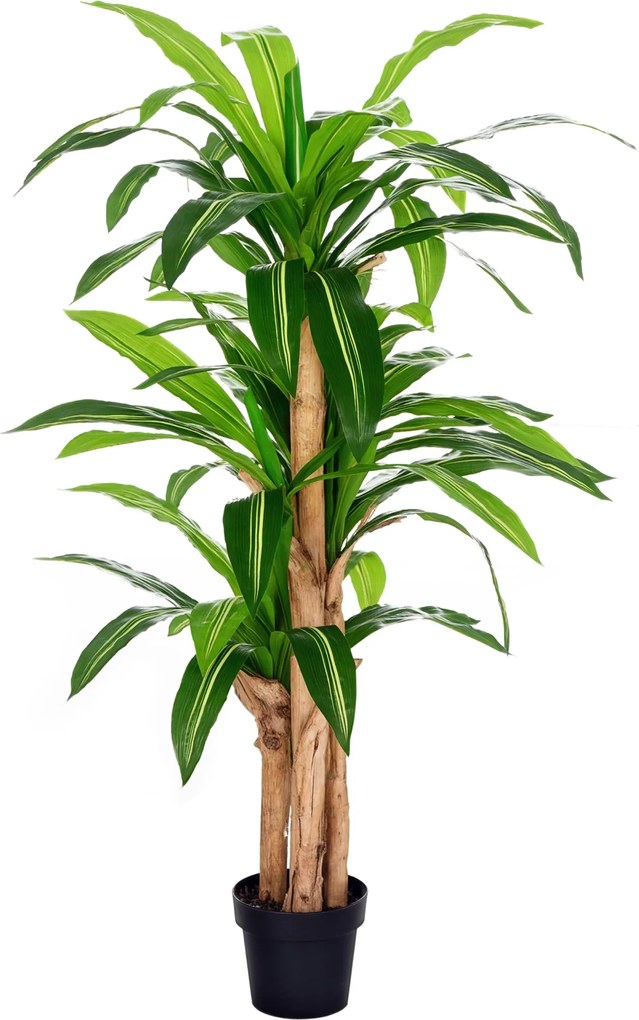 Outsunny Mesterséges Dracaena 160 cm Cserépben - 66 Párnalevél Trópusi Fa Kertbe, Erkélyre, Irodába vagy Nappaliba Ø20x160 cm Zöld | Aosom