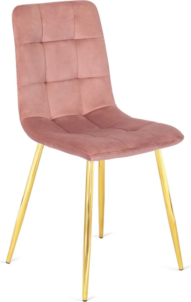 Szék rózsaszín színben, bársony kárpittal. YORK