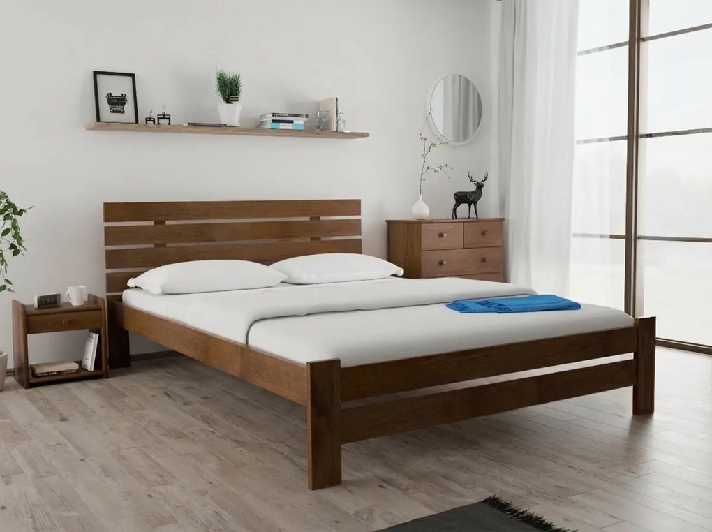 PARIS magasított ágy 160x200 cm, tölgyfa Ágyrács: Léces ágyrács, Matrac: Coco Maxi 20 cm matrac