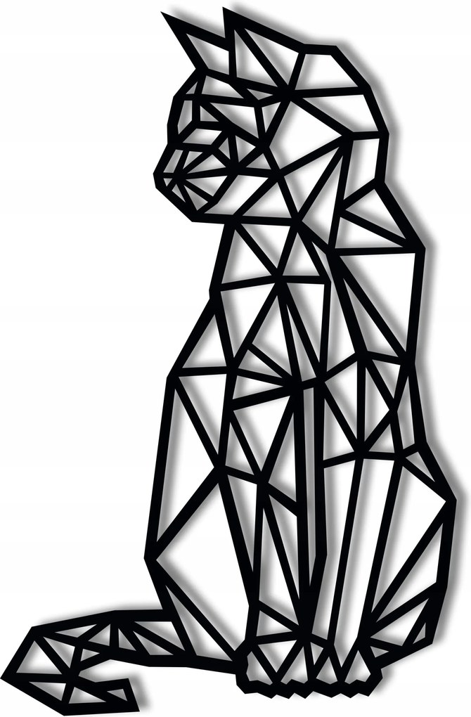 Macska 70cm Geometrikus szilárd fali dekoráció Áttört Panel kép