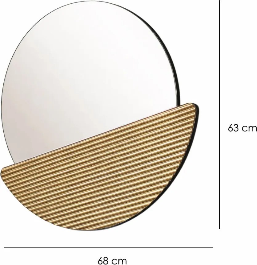 Crescent tükör, bronz, 68 cm
