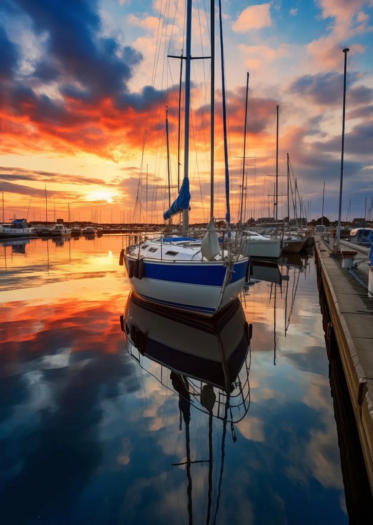 Poszter 64x90cm Naplemente Marina-ban