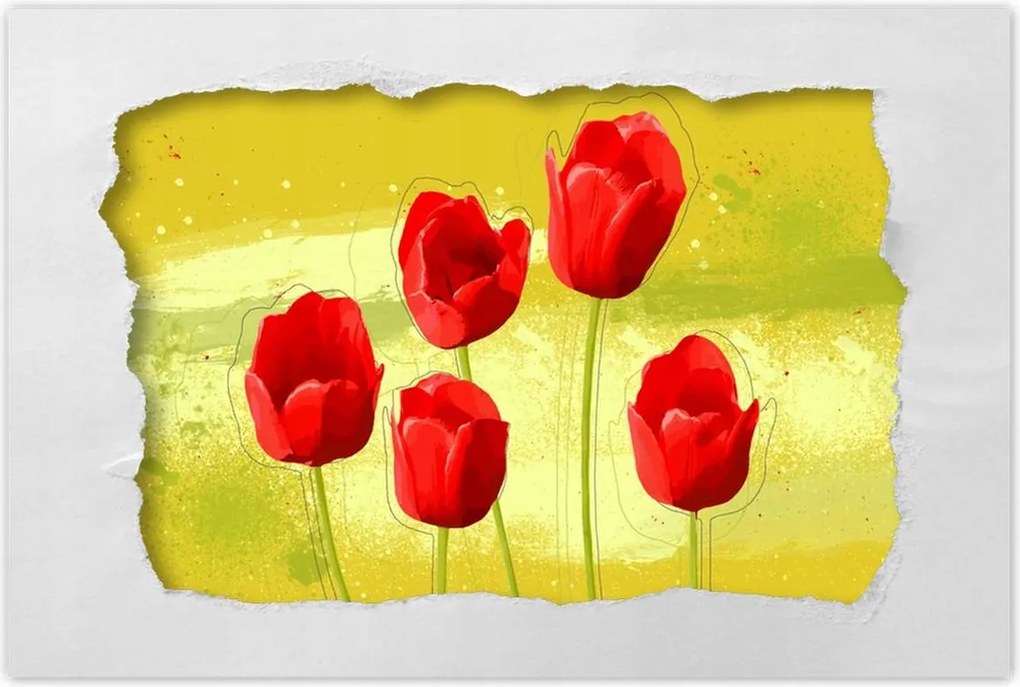 Poszterek 120x80 Pipacsok mézes háttérrel