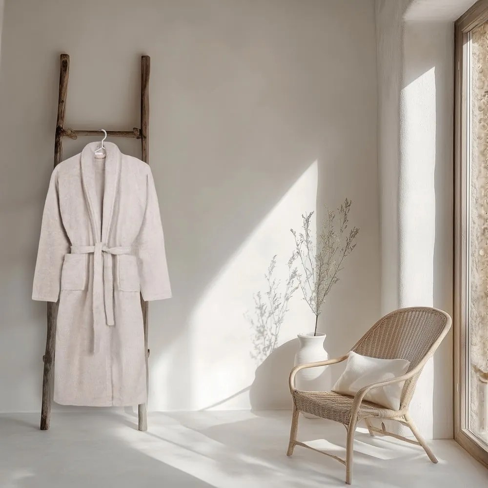 Bézs pamut fürdőköpeny XL/XXL Terry – HIP