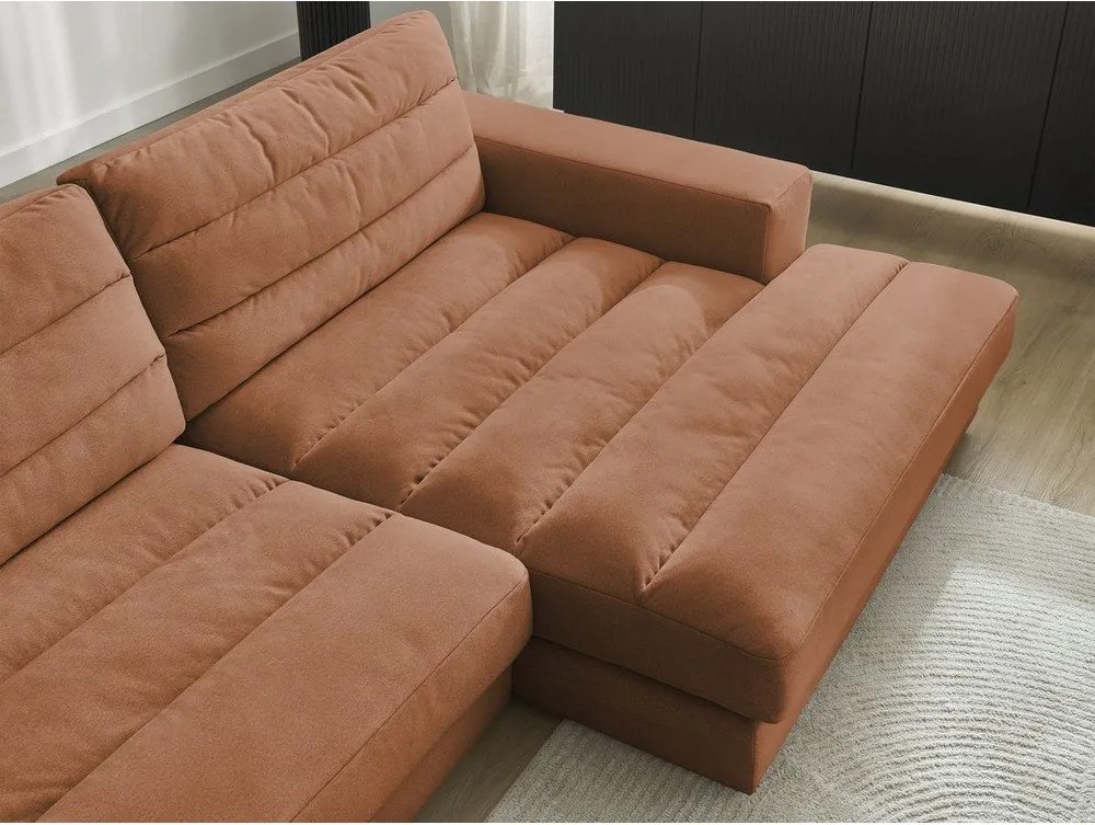 Narancssárga bársony sarokkanapé (jobb oldali-heverő résszel) Sierra – Bobochic Paris