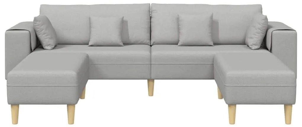 Szövet kanapé párnával 3 pcs Felhőszürke 208 cm szövet