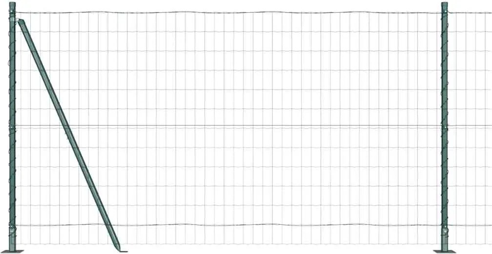 vidaXL Kerítés oszlopokkal Zöld 1,2 x 10 m Acél és PVC