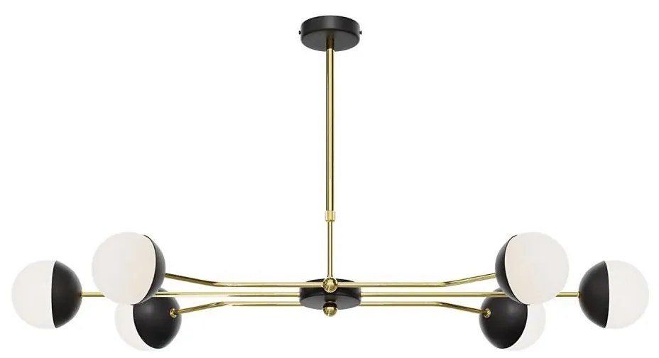 Jupiter 1981 - Csillár rúdon TRENTO 6xG9/10W/230V fekete/arany