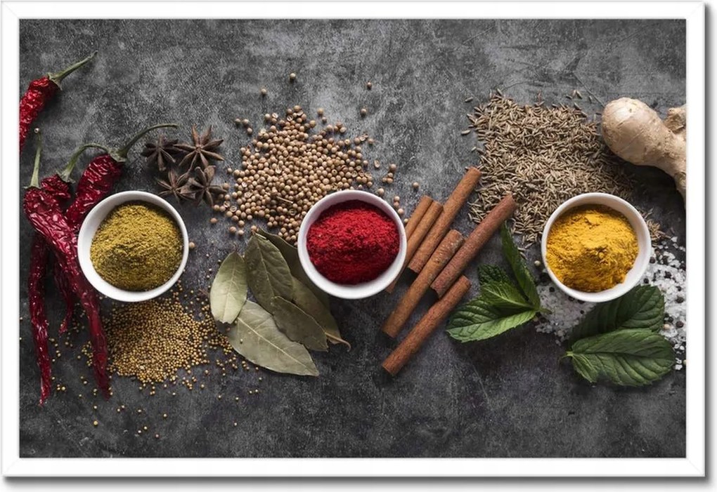 Poszterek keretben 60x40 Fűszer triptichon Hot