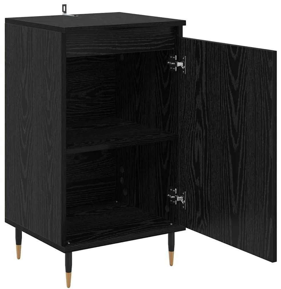 Széf 2 pcs Fekete tölgy 40 x 35 x 70 cm Műszaki fa és vas