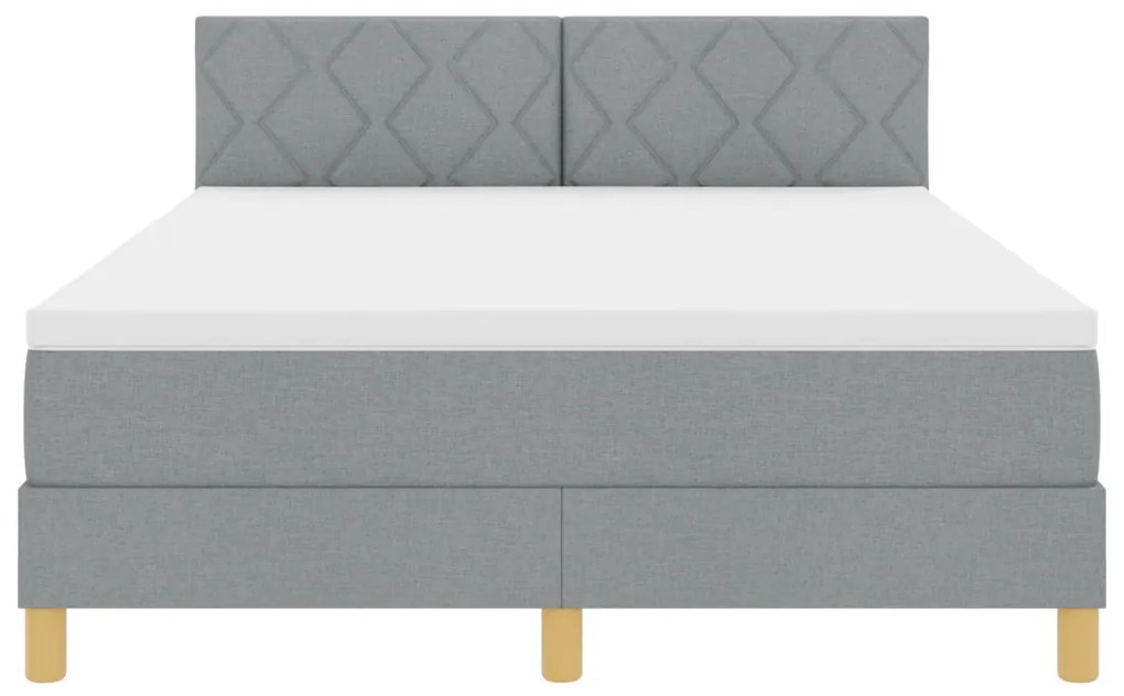 Boxspring ágy matraccal világosszürke 160x200 cm szövet