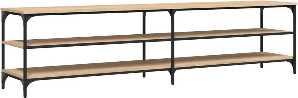 vidaXL sonoma tölgyszínű szerelt fa és fém TV-szekrény 200x30x50 cm
