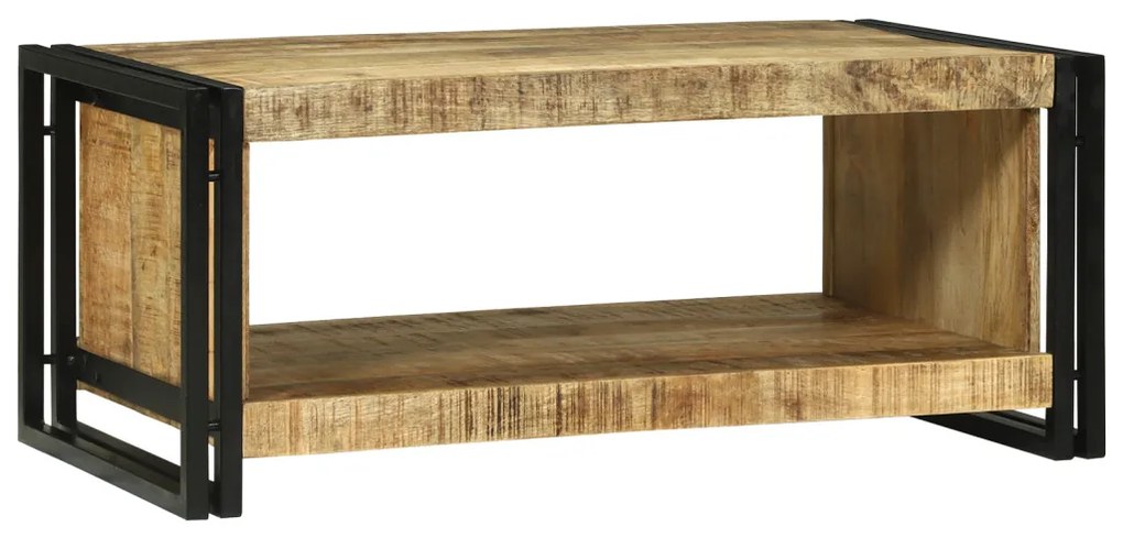 dohányzóasztal 90x50x38 cm Tömör durva mangófából
