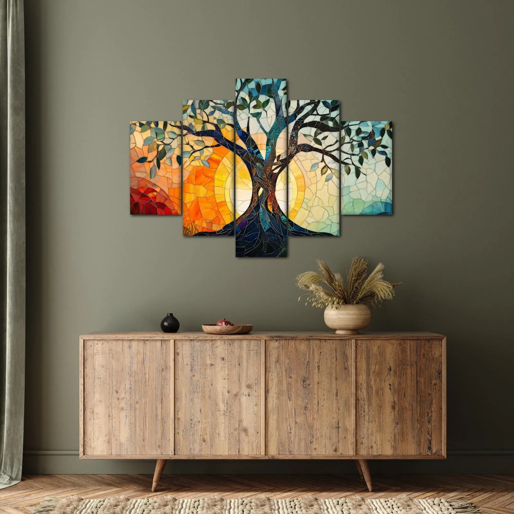 Kép – Mozaik – nap és fa I. (150x105 cm)