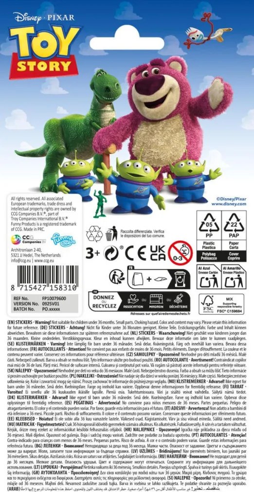 Disney Játékháború Playful Pals matrica