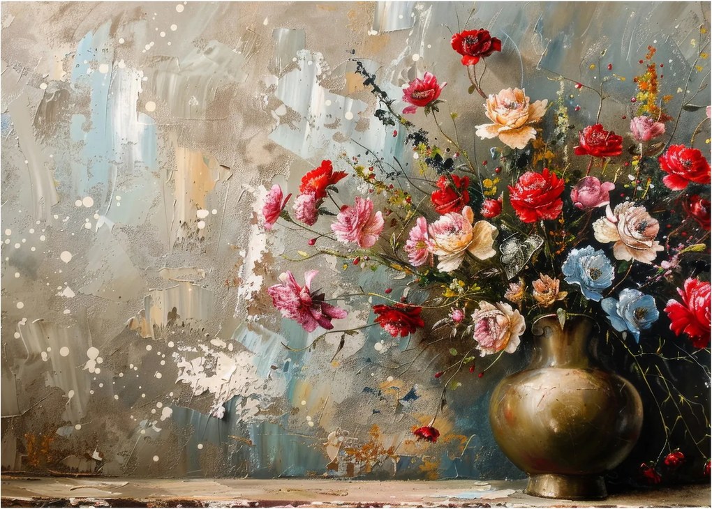 Üveg kép - Virágváza (70x50 cm)