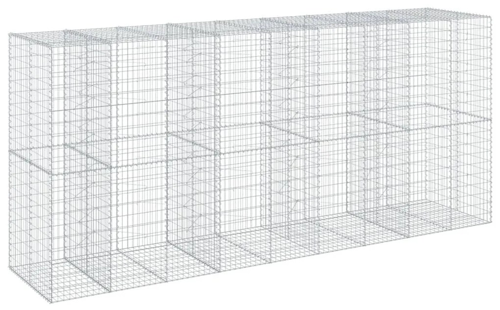 horganyzott vas gabion kosár fedéllel 450 x 100 x 200 cm