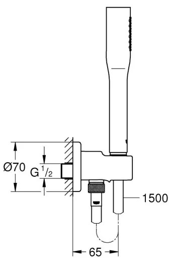 GROHE 26404000 - STICK kézi zuhany tömlővel és tartóval, fényes króm