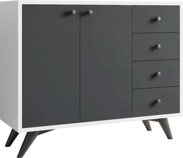 Waga konyhai polc, fehér-antracit, 100 cm
