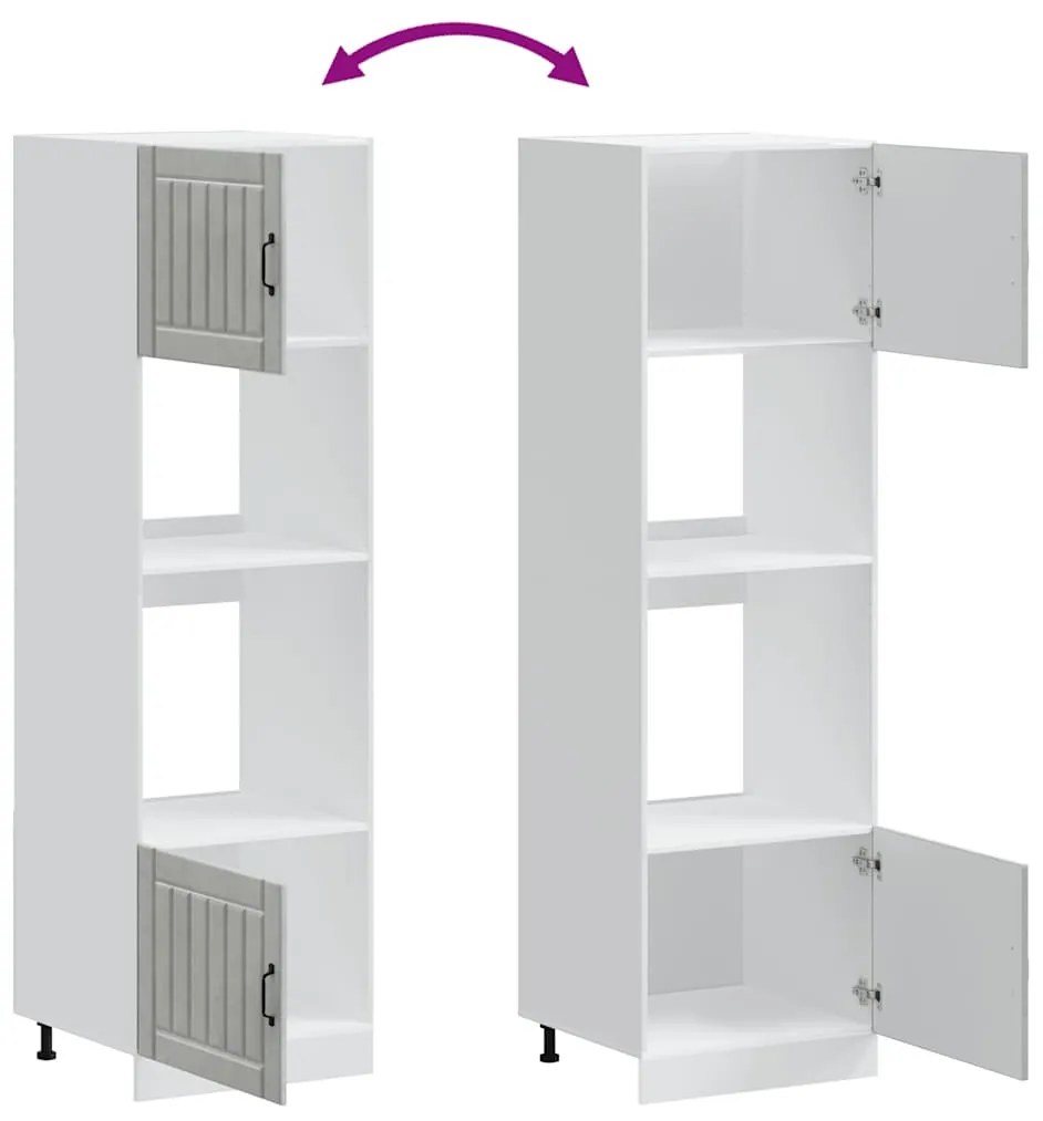 Lucca 2 db betonszürke szerelt fa sütőszekrények