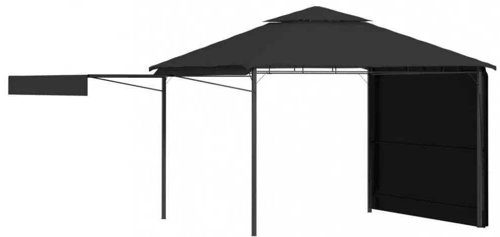 antracit pavilon dupla kibővített tetővel 3x3x2,75 m 180 g/m²