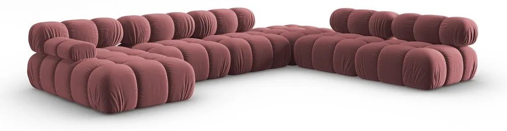 Rózsaszín bársony kanapé 379 cm Bellis – Micadoni Home