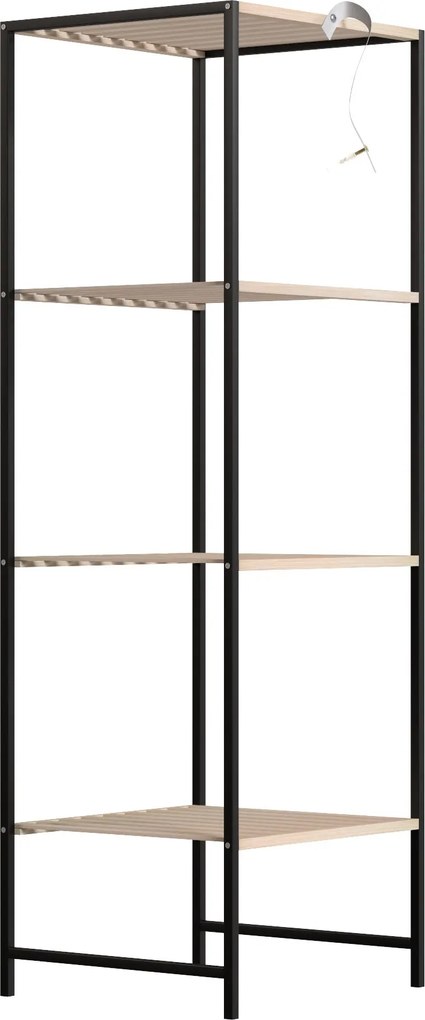 HOMCOM bambusz és acél 4-polcos állópolc konyhába, fürdőbe, nappaliba és előszobába — 36,5×33×110 cm, natúr | Aosom
