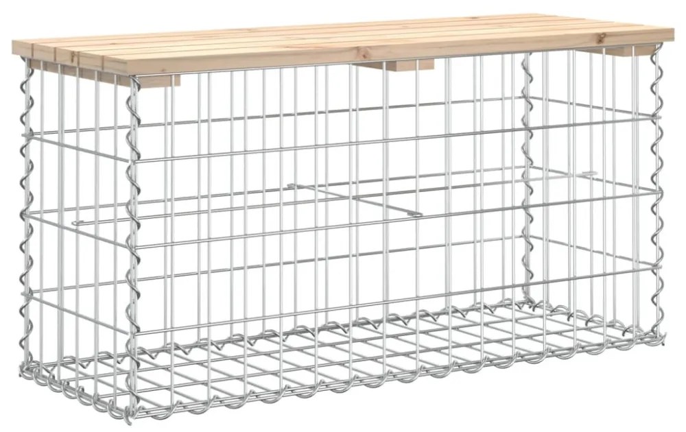 tömör fenyőfa gabion kerti pad 83x31,5x42 cm