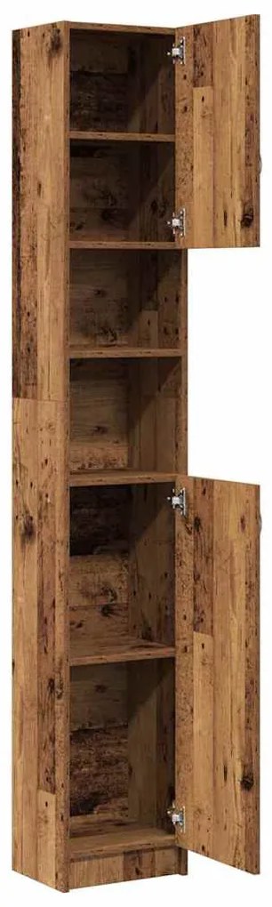 Fürdőszobaszekrény régi fa 32x25,5x190 cm gépelt fa