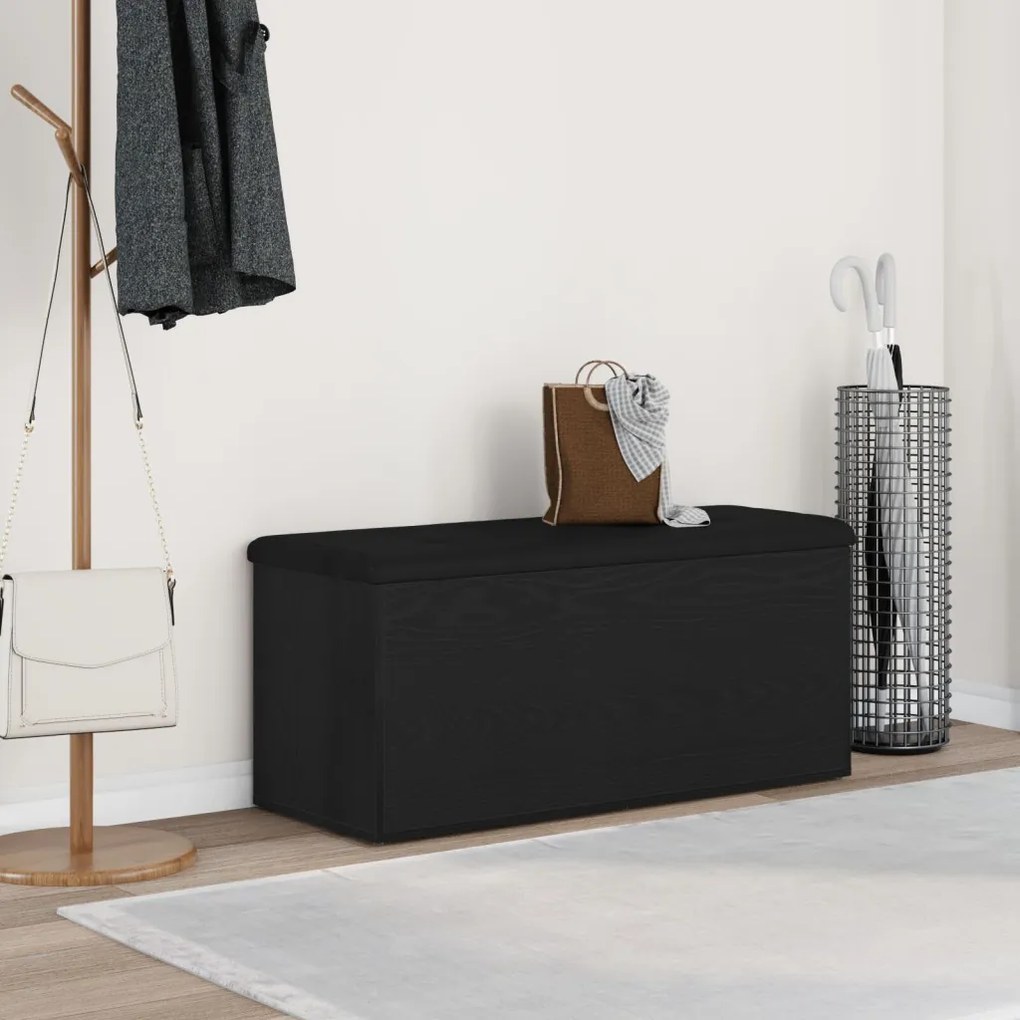 Tárolópad Fekete Tölgy 100x40x45 cm Mérnöki Fa
