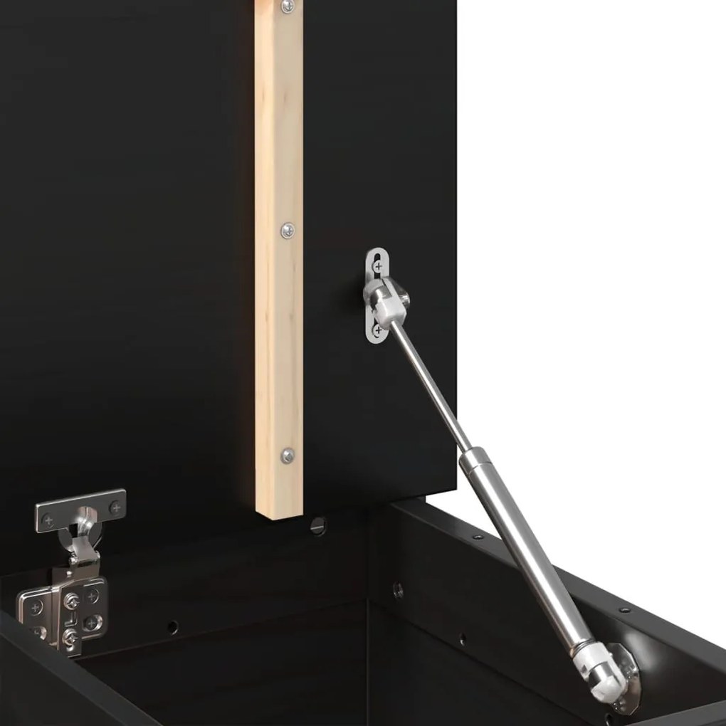 fekete tömör fenyőfa pad 110 x 41 x 76,5 cm