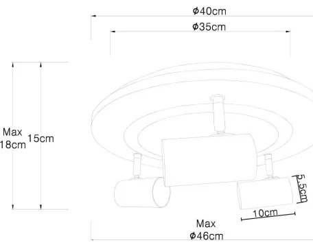 Globo 67307D - LED Spotlámpa KASSU 3xGU10/5W + LED/15W/230V