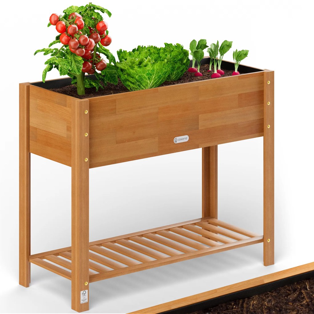 Casaria® Virágtartó 68x30x75 cm - akác