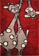 Gyerekszőnyeg Vastag Kivágott Bordó Zsiráf 120x160 cm