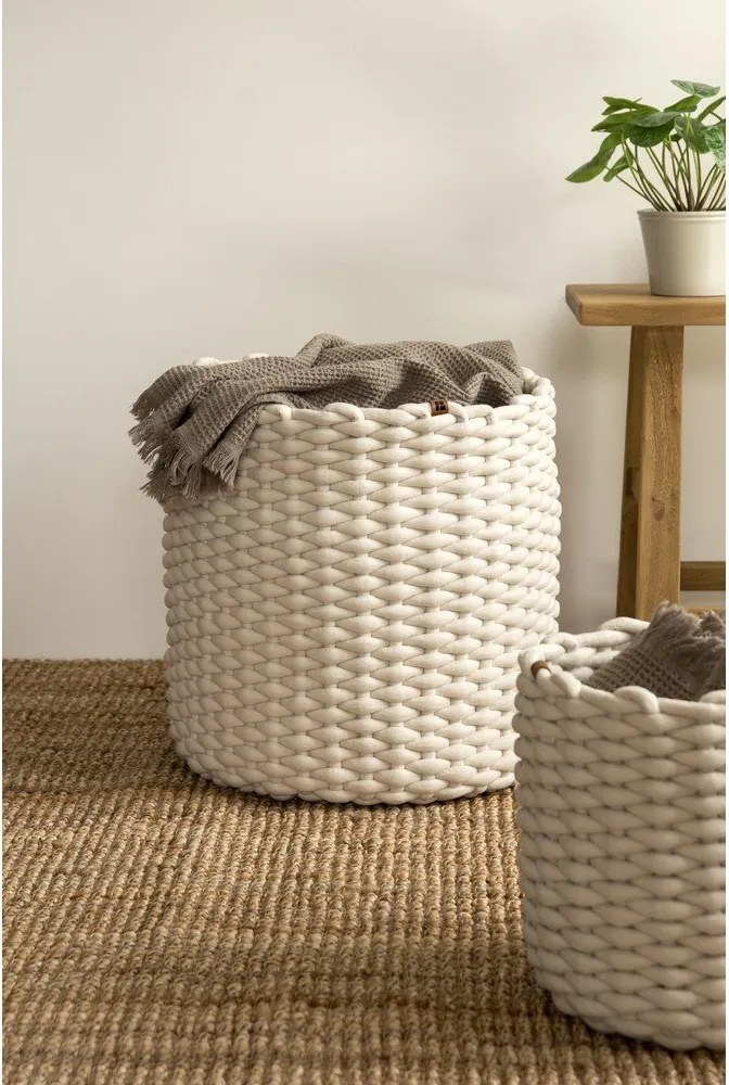 Textil tárolókosár ø 40x40 cm Peach Skin Round XL – Bigso